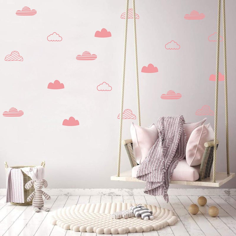 Yyart Cloud Wall Decals Wall Decor Kids Room Cloud Wall Stickers Vinyl Decals for Baby Boys Girls Nursery Toddler Room Decor Wall Stickers Nursery A64 (Pink) - Image 3